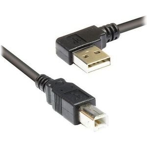 USB haaks naar USB-B kabel - USB2.0 - tot 2A / zwart - 3 meter