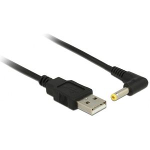 USB-A (m) - DC plug 4,0 x 1,7mm (m) kabel - haaks / zwart - 1,5 meter