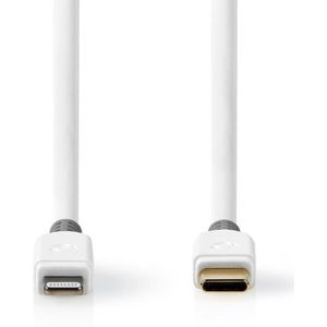Nedis 8-pins Lightning naar USB-C kabel - USB2.0 - tot 20V/3A / wit - 1 meter