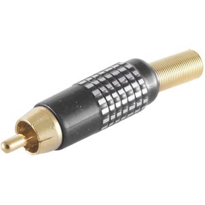 Premium Tulp (m) audio/video connector - tot 8mm - verguld - aluminium / zwart