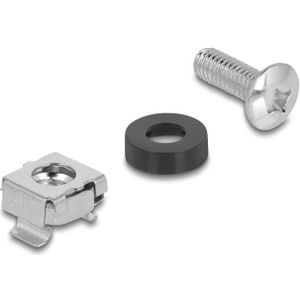 M6 schroevenset voor 10 inch / 19 inch componenten | zilver | 100 stuks