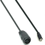DIN 5-pins (v) - 3,5mm Jack (v) audiokabel / zwart - 0,50 meter
