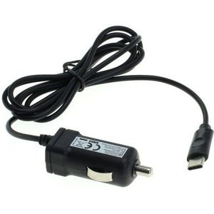 USB-C autolader met vaste kabel - 1A / zwart - 1,1 meter