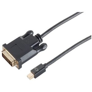 Mini DisplayPort 1.2 naar DVI kabel (4K 30 Hz) / zwart - 3 meter