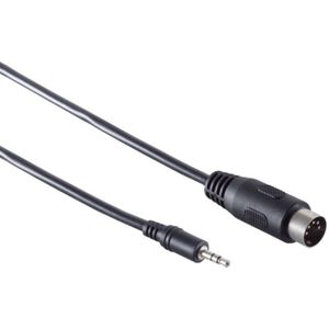 DIN 5-pins - 3,5mm Jack audiokabel / zwart - 1,5 meter
