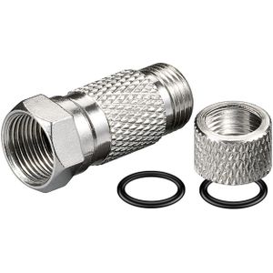 Weerbestendige schroef F-connector voor 6,5mm kabel / recht
