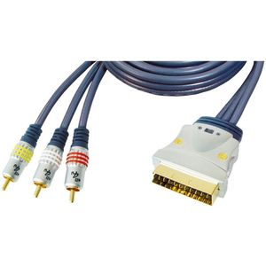 Premium Scart (m) - Composiet 3RCA (m) kabel - 3 meter