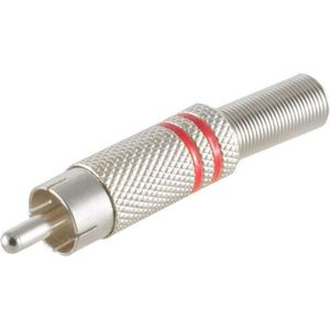 Tulp (m) audio/video connector - tot 6mm - metaal / rood