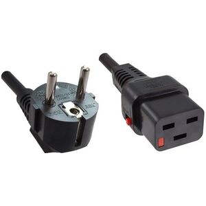 IEC Lock Apparaatsnoer met rechte C19 plug en haakse stekker - 3x 1,50mm / zwart - 1,8 meter