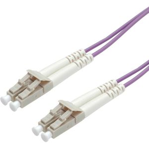 Low Loss LC Duplex Optical Fiber Patch kabel - Multi Mode OM4 - paars / LSZH - 0,50 meter