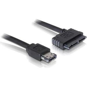 Power over eSATA (eSATAp) naar Micro SATA kabel voor 1,8'' Micro SATA drives (5V) - SATA300 - 3 Gbit/s / zwart - 1 meter