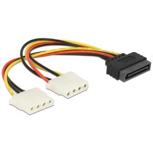 SATA (m) - 2x Molex (v) splitter - 0,20 meter