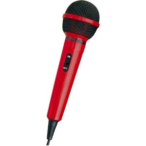 Mr Entertainer bedrade karaoke microfoon - 6,35mm Jack / rood - 2,8 meter