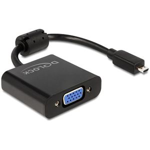 DeLOCK Micro HDMI naar VGA adapter - zwart - 0,15 meter