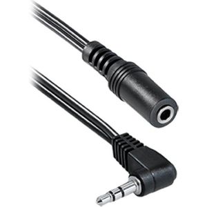 3,5mm Jack haakse stereo audio adapter kabel / zwart - 0,20 meter