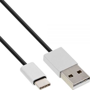 InLine USB-C naar USB-A kabel - USB2.0 - tot 3A / zwart - 0,50 meter