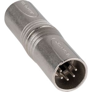 Neutrik NA5MM XLR 5-pins (m) - XLR 5-pins (m) DMX koppelstuk / grijs