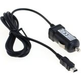 USB Mini B autolader met vaste kabel - 1A / zwart - 1,1 meter