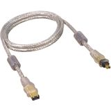 Premium FireWire 400 Kabel met 4-pins - 6-pins Connectoren / Transparant - 5 Meter