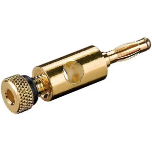 Banaan connector voor luidsprekerkabel tot 5,5 mm - metaal / verguld / zwart