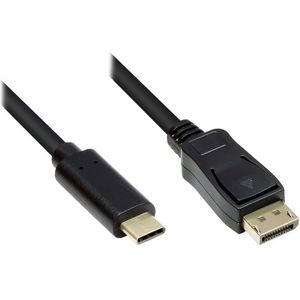 USB-C naar DisplayPort actieve kabel met DP Alt Mode (4K 60 Hz) / zwart - 10 meter