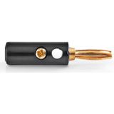 Banaan connector voor luidsprekerkabel tot 4 mm - verguld / zwart