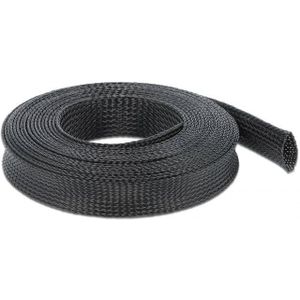 Polyester kabelsleeve | rekbaar | 25mm | zwart | 5 meter