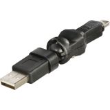 USB Mini B naar USB-A adapter - 360° draaibaar / zwart