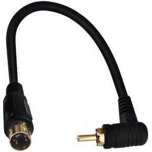 S-Video / S-VHS (m) - Composiet RCA (m) haaks video adapter kabel / zwart - 0,15 meter