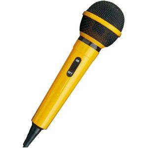 Mr Entertainer bedrade karaoke microfoon - 6,35mm Jack / geel - 2,8 meter