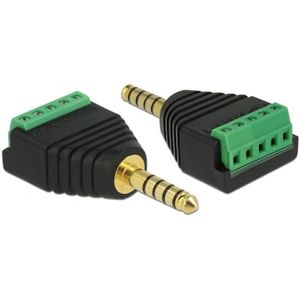 4,4mm Jack (m) Terminal Block - verguld - 5-polig / stereo