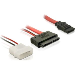 Micro SATA (v) - SATA (v) + Molex (m) kabel - 0,30 meter