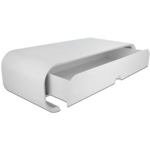 DeLOCK ergonomische monitor standaard/verhoger met 1 lade - L / wit