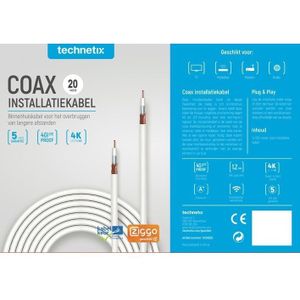 Coaxkabel 20 m Wit