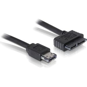 Power over eSATA (eSATAp) naar Slim SATA kabel voor Slimline SATA drives (5V) - SATA300 - 3 Gbit/s / zwart - 0,50 meter