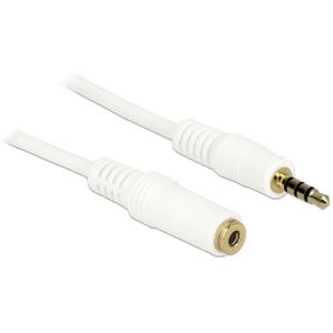 3,5mm Jack 4-polig audio/video verlengkabel AWG24 / wit - 1 meter