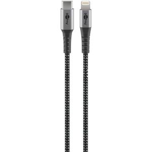 Goobay 8-pins Lightning naar USB-C kabel - USB2.0 - tot 60W / nylon - 1 meter