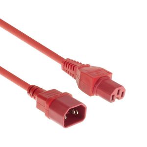 C15 - C14 stroomkabel voor UPS/PDU - 3x 1,00mm (rubber) / rood - 1,8 meter