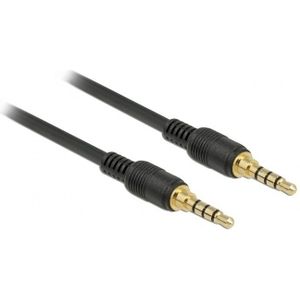 3,5mm Jack 4-polig audio/video slim kabel met extra ruimte AWG24 / zwart - 1 meter
