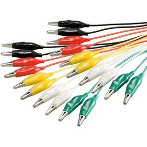 Test kabel set met krokodillenklemmen - 10 kabels / groot - 0,50 meter