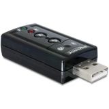 DeLOCK USB-A - 3,5mm Jack headset audio adapter / zwart