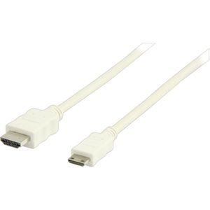 Mini HDMI - HDMI kabel - versie 1.4 (4K 30Hz) / wit - 1 meter