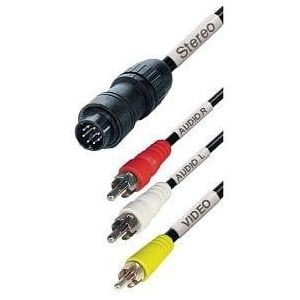 DIN 8pins Movieplug - Composiet 3RCA - 2 meter