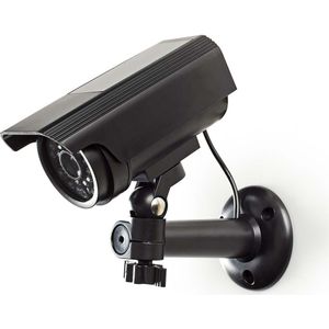 Nedis dummy beveiligingscamera voor buiten met zonnepaneel - bullet - IP44 / zwart