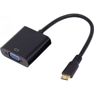 Mini HDMI naar VGA + 3,5mm Jack adapter / zwart - 0,15 meter