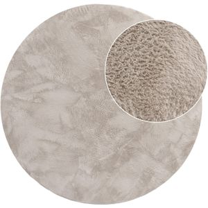 Flauschiger-Teppich Solina beige 200 cm rund