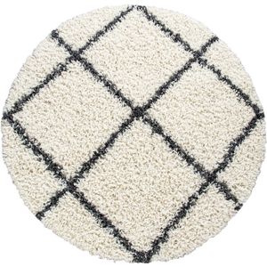 Shaggy-Teppich Kalea creme 160 cm rund