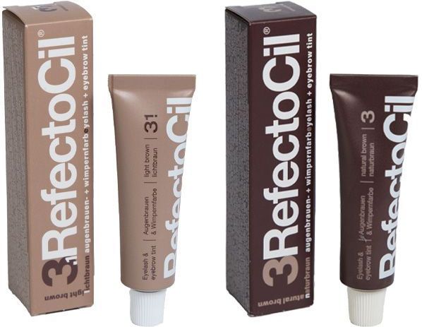 Refectocil Wenkbrauwverf 3.1 lichtbruin 15ml + Refectocil Wenkbrauwverf 3 natuurbruin 15ml