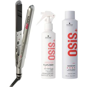 Babyliss PRO Stijltang Nano Titanium 25mm + Schwarzkopf OSiS+ Flatliner 200ml + OSiS+ Session Hairspray 500ml