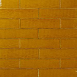 EQ Langwerpige witjes 7,5x30 cm handvorm wandtegel Caramel geel glans